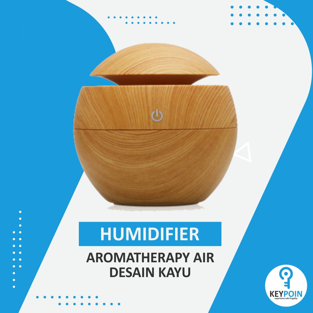 HUMIDIFIER DIFFUSER AROMATHERAPY DESAIN KAYU-Yellow