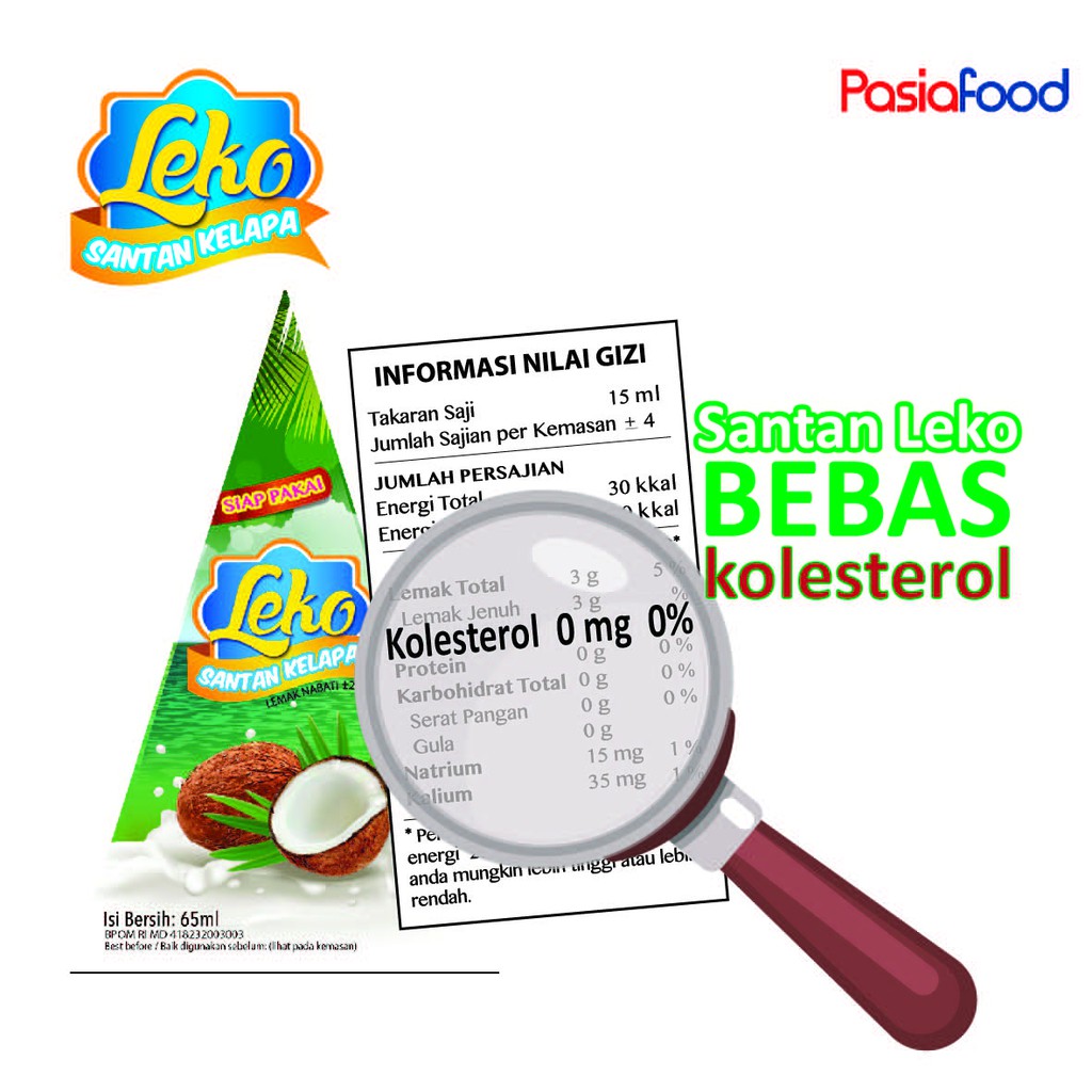 Pasiafood Santan Leko Santan Kelapa Asli Bebas Kolesterol (36 Pcs)