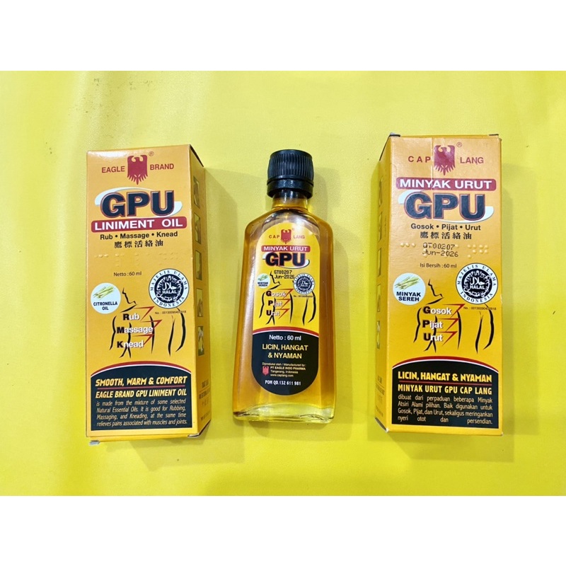 Minyak Urut Gpu Cap Lang 60Ml / Nyeri Otot / Pereda Memar / Minyak Pijat