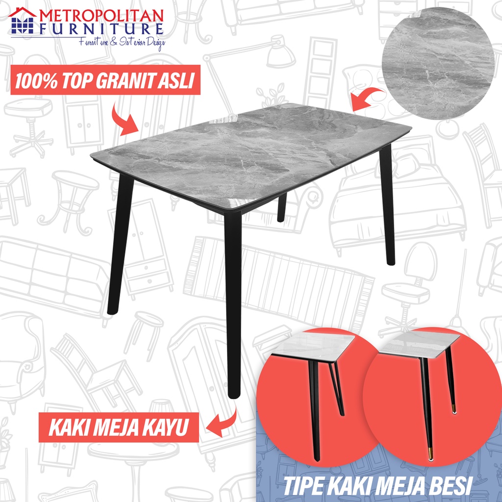 Meja Makan Minimalis Batu Granit Modern