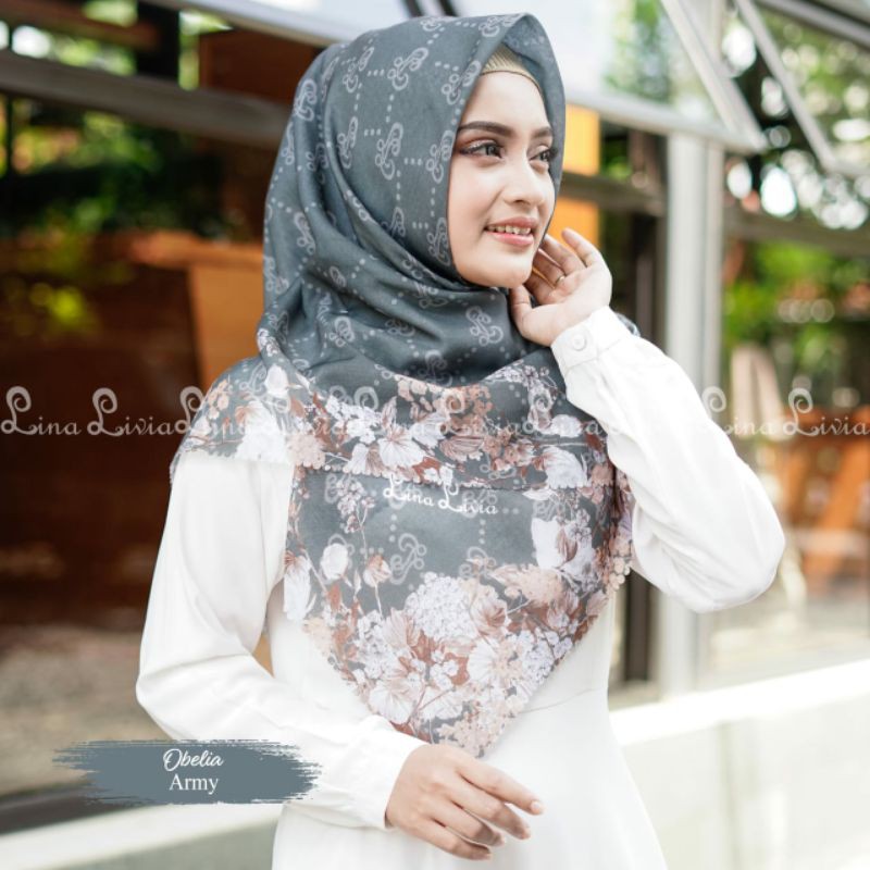 Obelia hijab segiempat LinaLivia ORI bisa COD