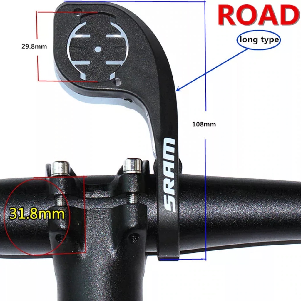 YGRETTE - SRAM Mount Holder GPS Sepeda for Garmin Edge 200/500/520  Bicycle Computer Mount Sram Computer Mount handlebar support Garmin Edge 130 200 510 520 810 820 1000 1030 iGPSPOR bryton Rider