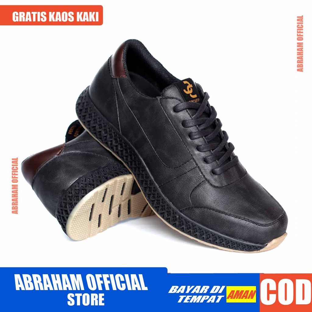 ABRHM x JHONS Sepatu Kasual Pria Sepatu Casual Pria Sneakers Ori Pria Cowok/Cowo kulit faux Sepatu Kerja Kantor Semi Formal Kuliah Kondangan Gaya keren Kekinian Murah Terlaris