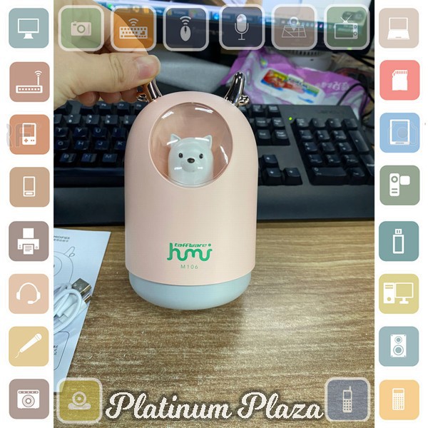 Taffware Pet Ultrasonic Humidifier RGB Aroma Essential Oil Diffuser 300ml - HUMI M106`2HWL2N-- White