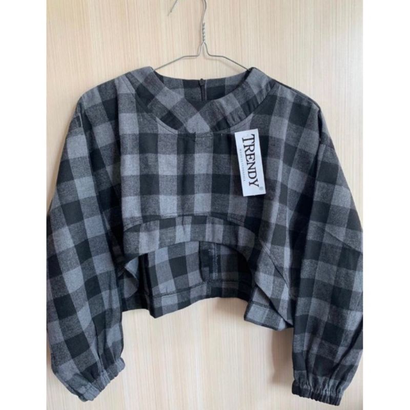 CROP TOP FLANEL/ BLOUSE FLANEL/ BLOUSE CROP TOP