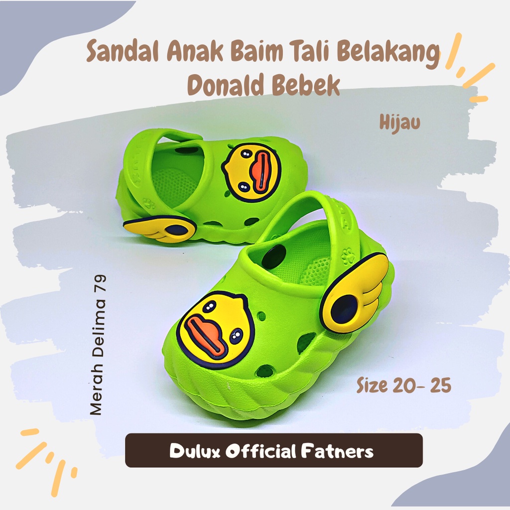 MD 79 - Sandal Anak Murah Baim Tali Belakang Donald Bebek Usia 1-3 Tahun Ready Stok