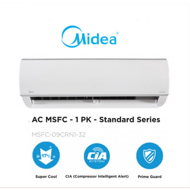 Ac Midea 1pk 09CRN1 standart series plus pipa bracket jasa pasang (untuk wilayah kota cirebon)