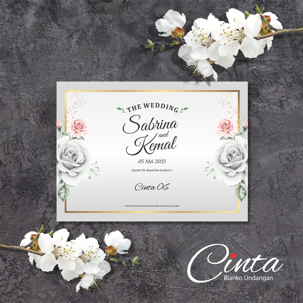 BLANKO UNDANGAN CINTA 06 ELEGAN - BLANGKO UNDANGAN KOSONG