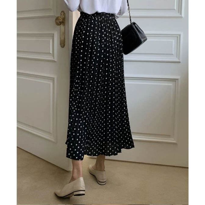 Pleated skirt polka/Rok wanita pleated import kuality/rok wanita fashion