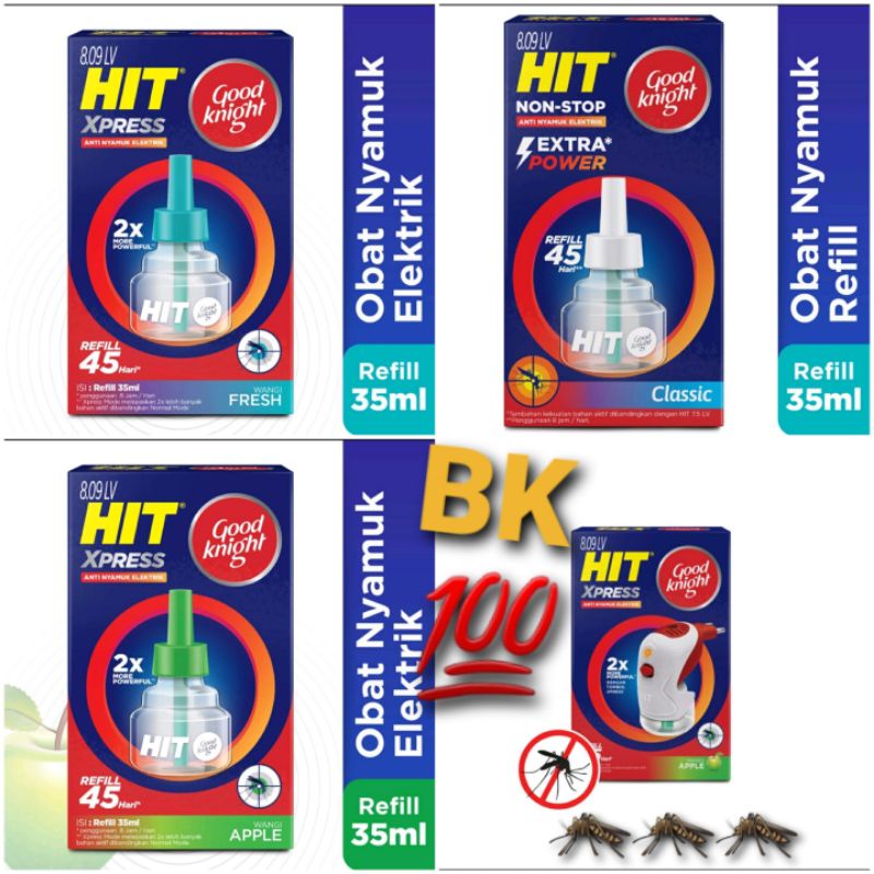 HIT XPRESS REFIL / Isi Ulang 45 Hari isi 35 ML Siap Bunuh Nyamuk