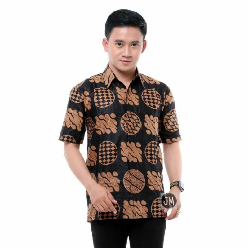 tey-17 Batik wanita ASJ SA HRB026 Kenongo Kemeja Tosca Pendek-K