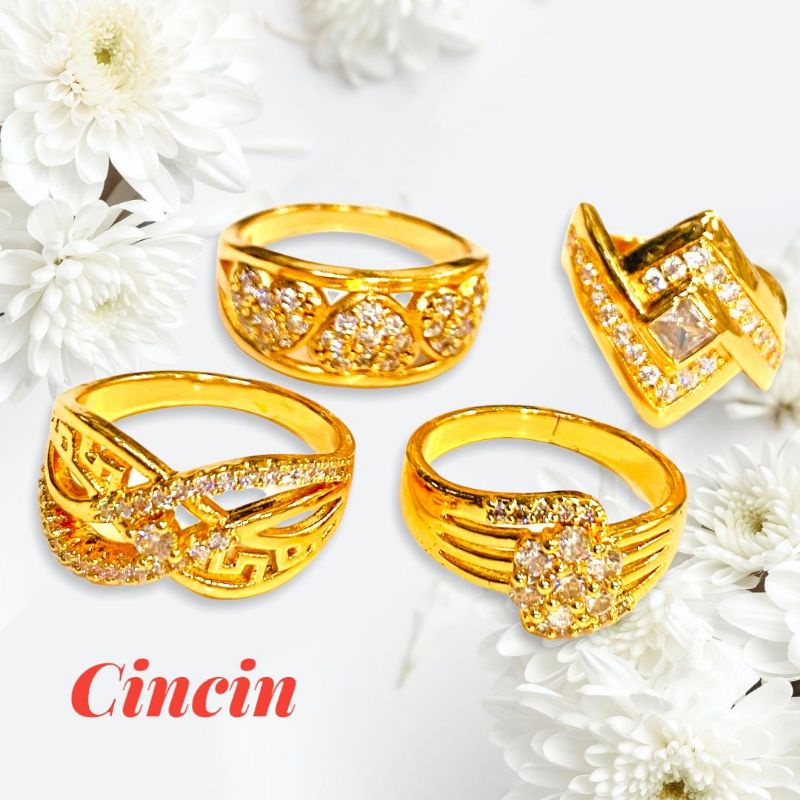 cincin permata//cincin wanita//perhiasan lapis emas