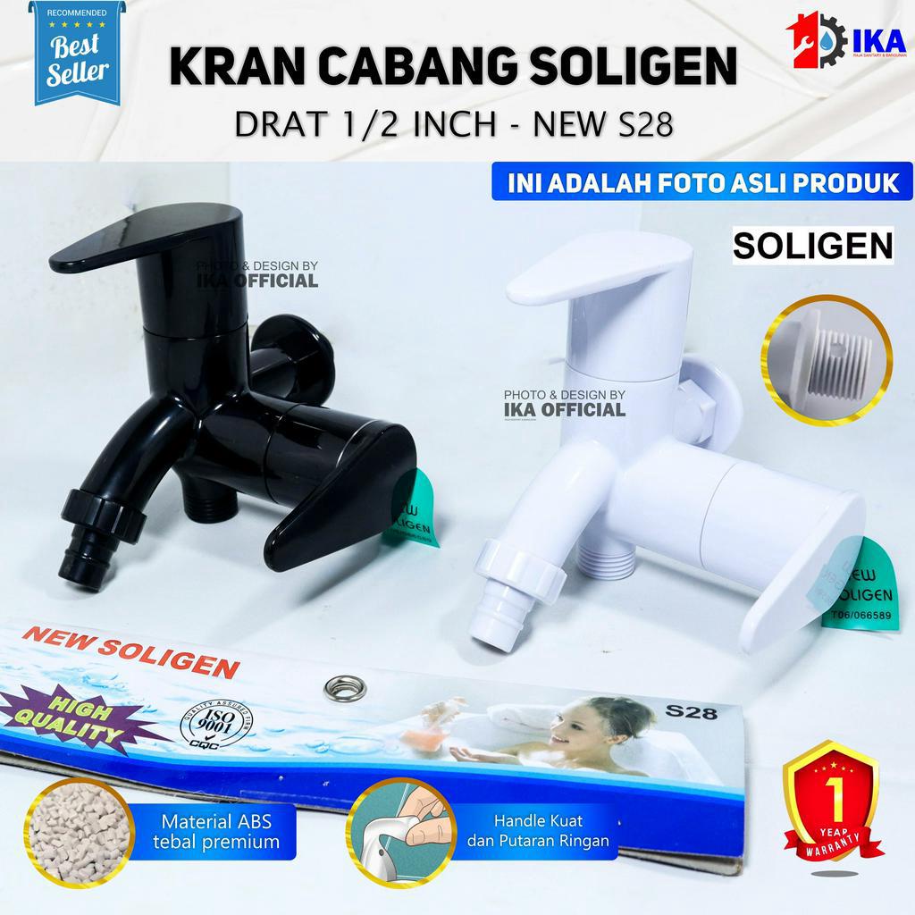 Kran Cabang Shower - Kran Double Engkol Kran PVC SOLIGEN ASLI / Kran Tembok Cabang Kran Cabang Keran Kran Shower Mixer Double