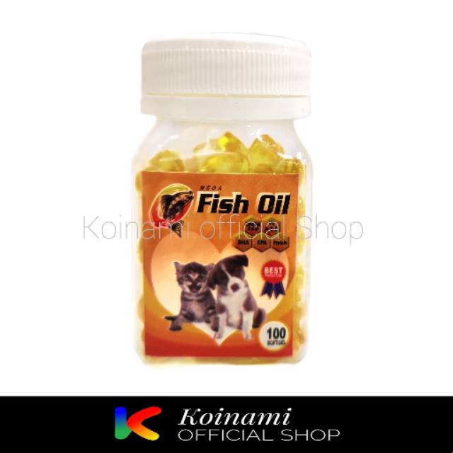 MINYAK IKAN @ 1 BOTOL isi 100 caps / fish oil / vitamin BULU / nafsu makan  / btm