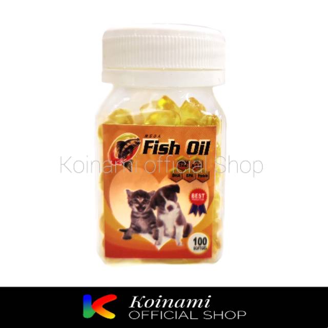 MINYAK IKAN @ 1 BOTOL isi 100 caps / fish oil / vitamin BULU / nafsu makan  / btm