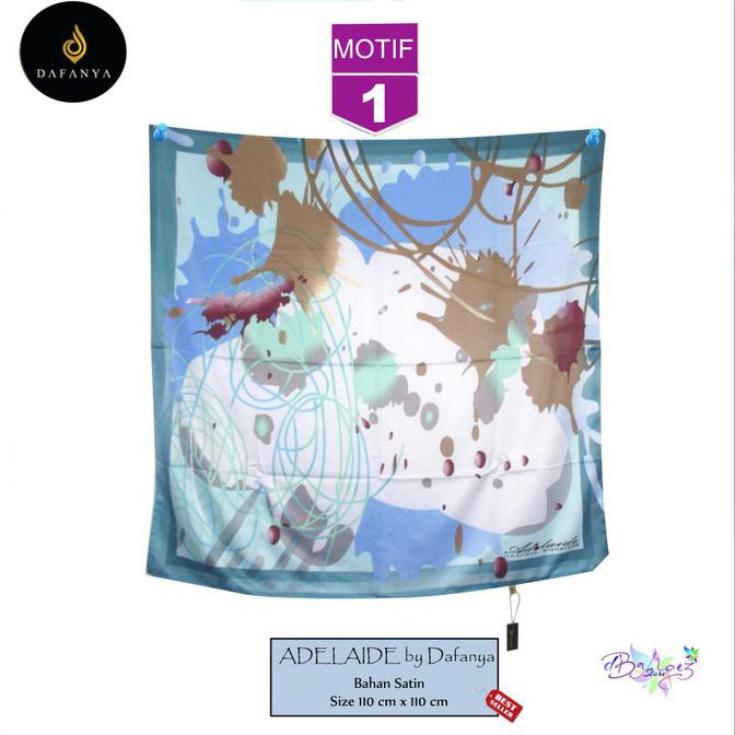 Jilbab Segiempat Adelaide Satin Motif 1 By Dafanya Hijab Scarf Square