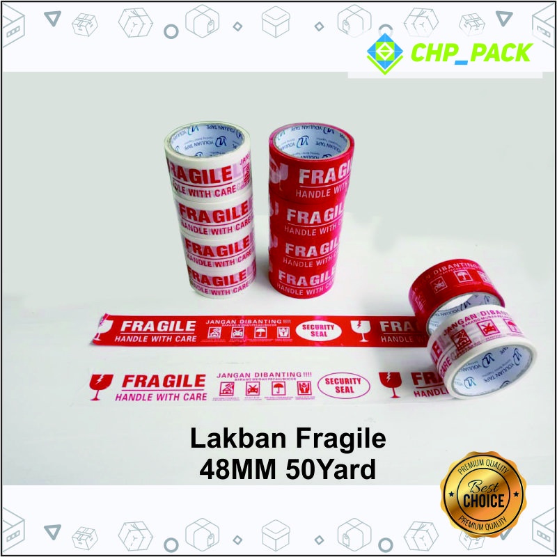 

LAKBAN FRAGILE Putih dan Merah (48MM x 50 Y) 2”inch
