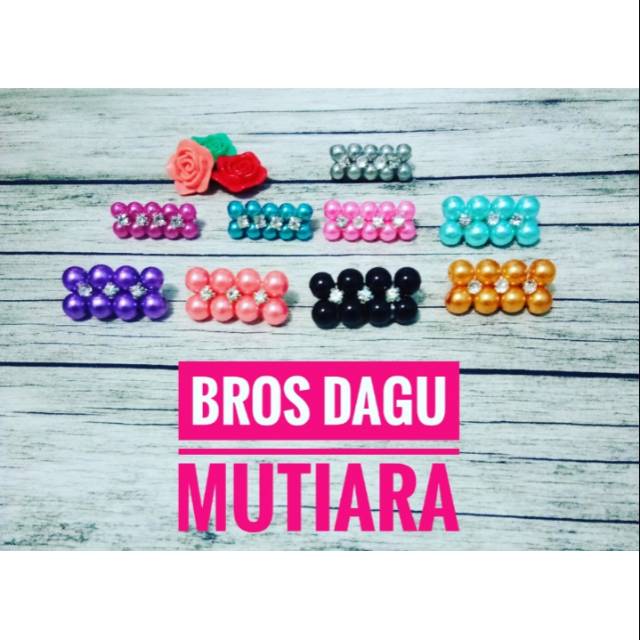 Bros lilit dagu mutiara diamond / bros dagu mutsin