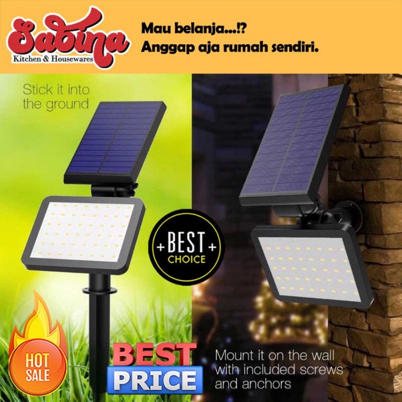 Lampu Solar LED Dinding Taman Jalan Outdoor 960Lm 2200mAh Waterproof