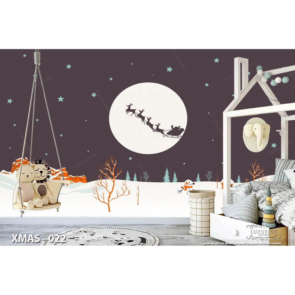 WALLPAPER CUSTOM WALLPAPER 3D KOREA STICKER MERRY CHRISTMAS NATAL XMASS - 022