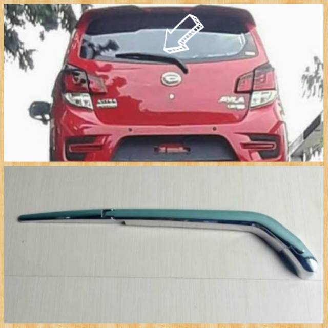 cover wiper belakang chrome agya ayla 2012-2020 garnish wiper belakang agya ayla