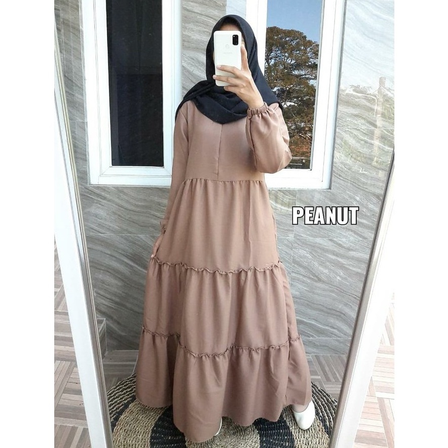 Gamis Susun SERI 2/ Dress Susun Ity Crepe 46 Basicc Susun Rempel