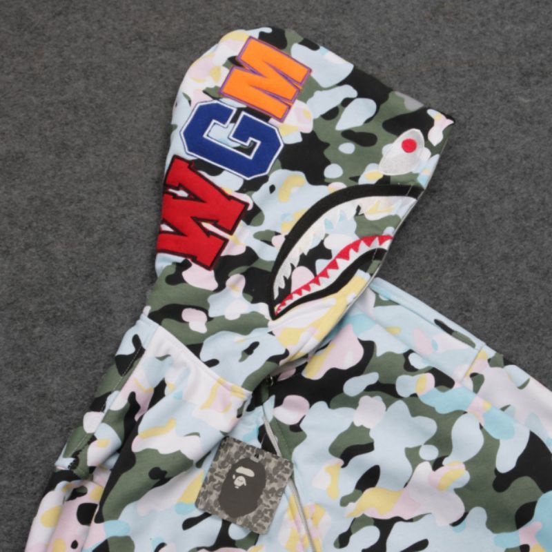 SWEATER HOODIE BAPE ZIPPER CAMO SHARK HALF FULLTAG&amp;LEBEL