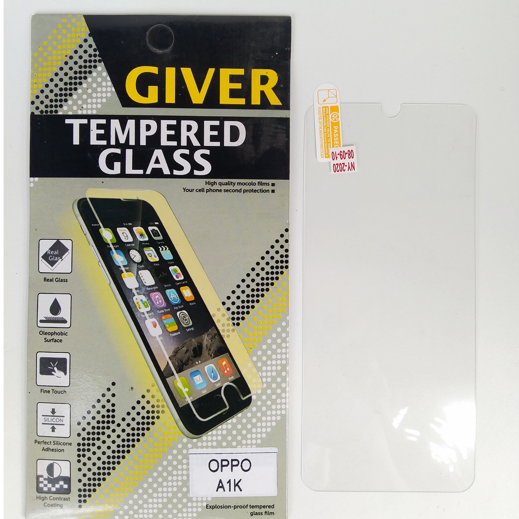 Anti Gores kaca / Tempered Glass Giver Oppo A1K