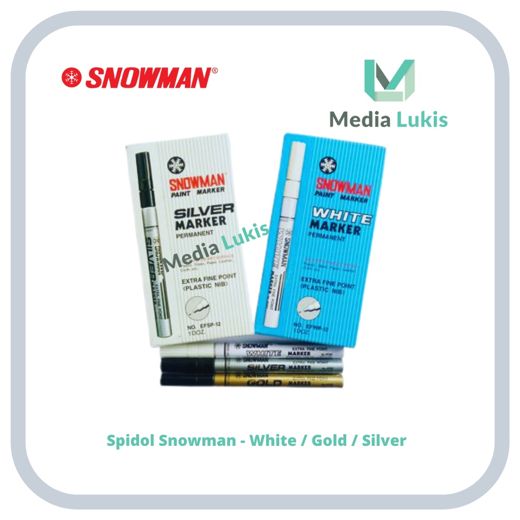 Snowman Paint Marker Kecil White EFWP - Gold FGP - Silver FSP / Spidol Permanent Kecil / Original