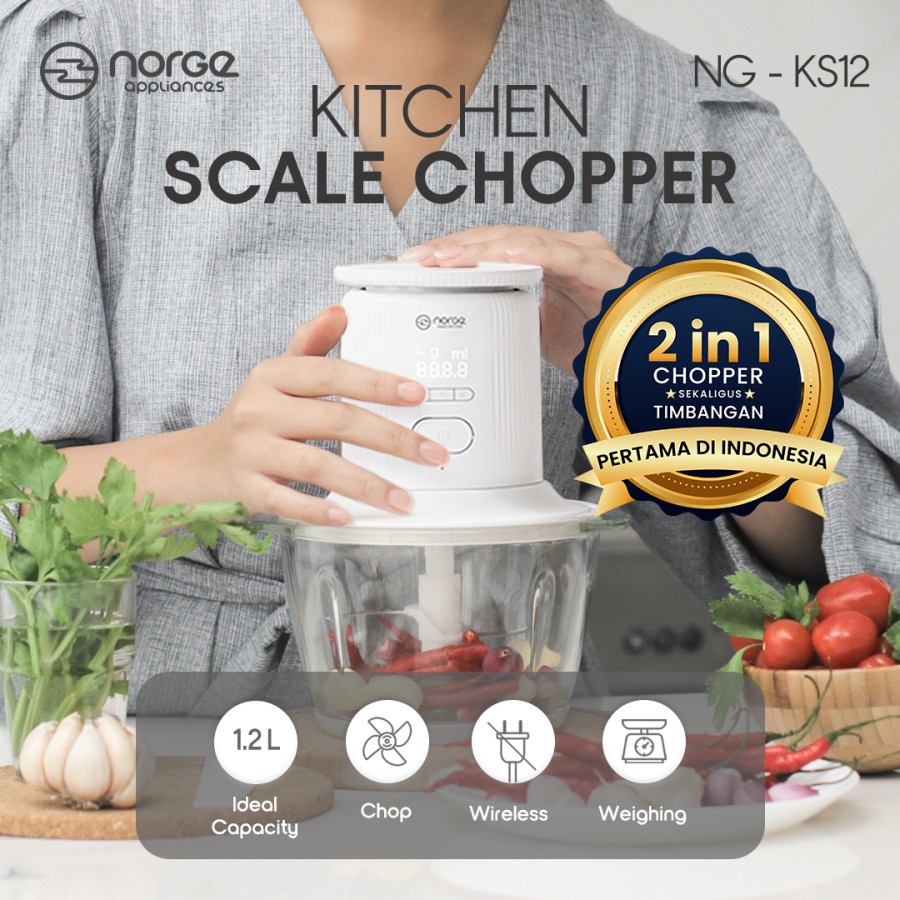 Castle - Norge Kitchen Scale Chopper Big Size 1,2lt NG-KS12 - Pengiling Daging Wireless