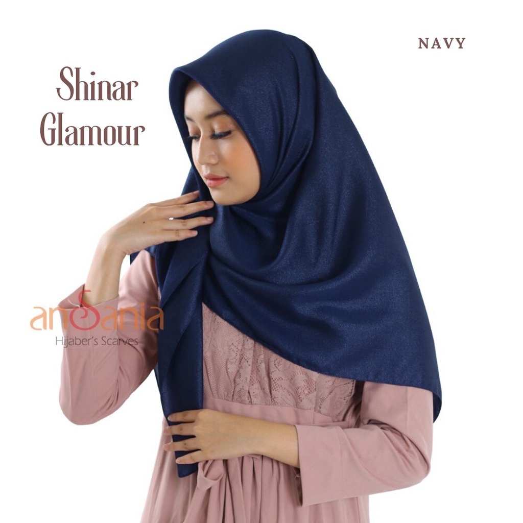 Segiempat Shinar Glamour Jilbab Sinar Glamour ANSANIA Jahit Tepi Jilbab Hijab Luxury