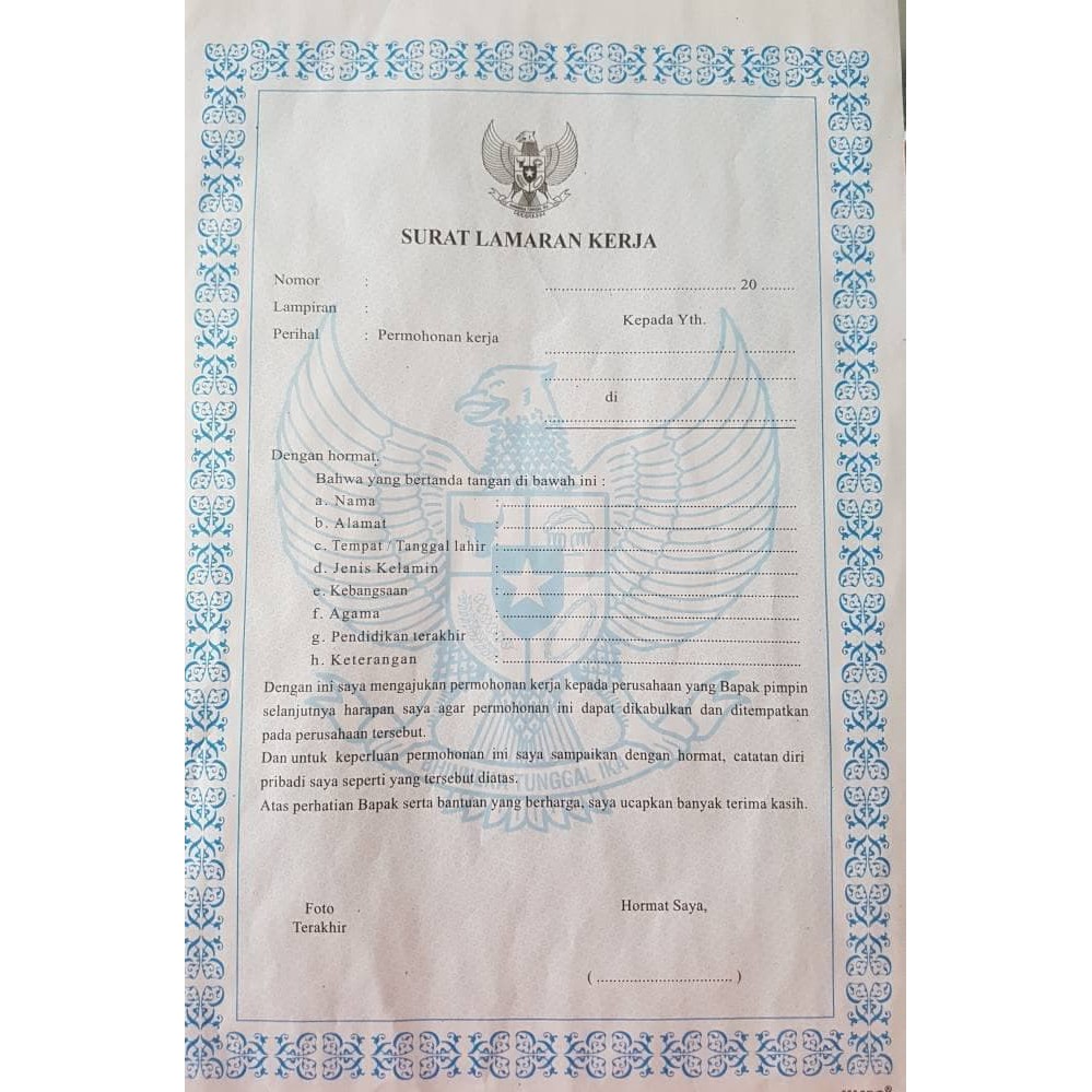 Lamaran Kerja Map