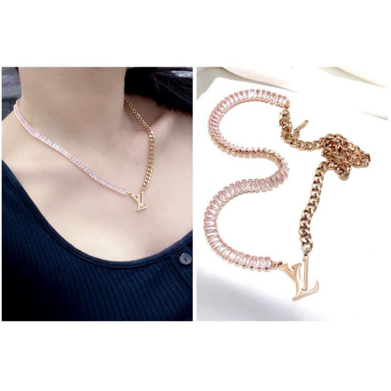 Kalung Titanium asli Rosegold Motif elv Branded Band Premium Quality Mirip emas Asli Anti karat anti alergi Kalung Stainless steel Kt-02