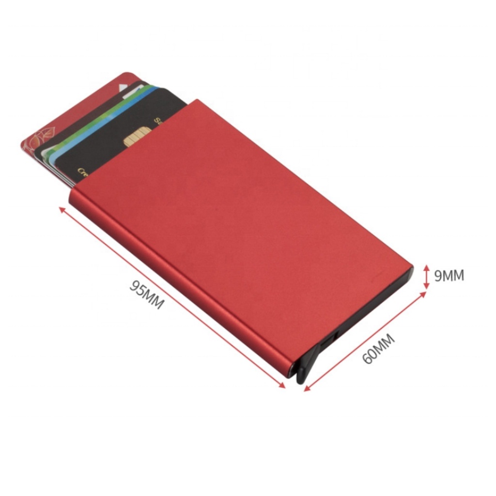 Card Holder Premium Aluminium Auto Pop up Dompet Kartu Nama / Credit Card