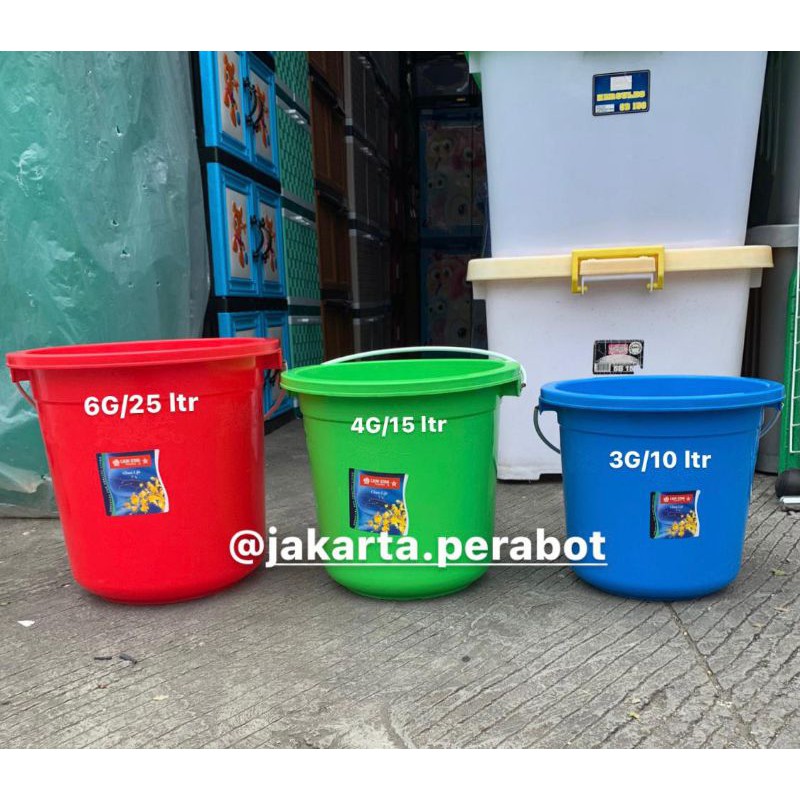 Lion Star - Ember Air Plastik Gagang Kawat 3 4 6 Galon / Ember Plastik Murah