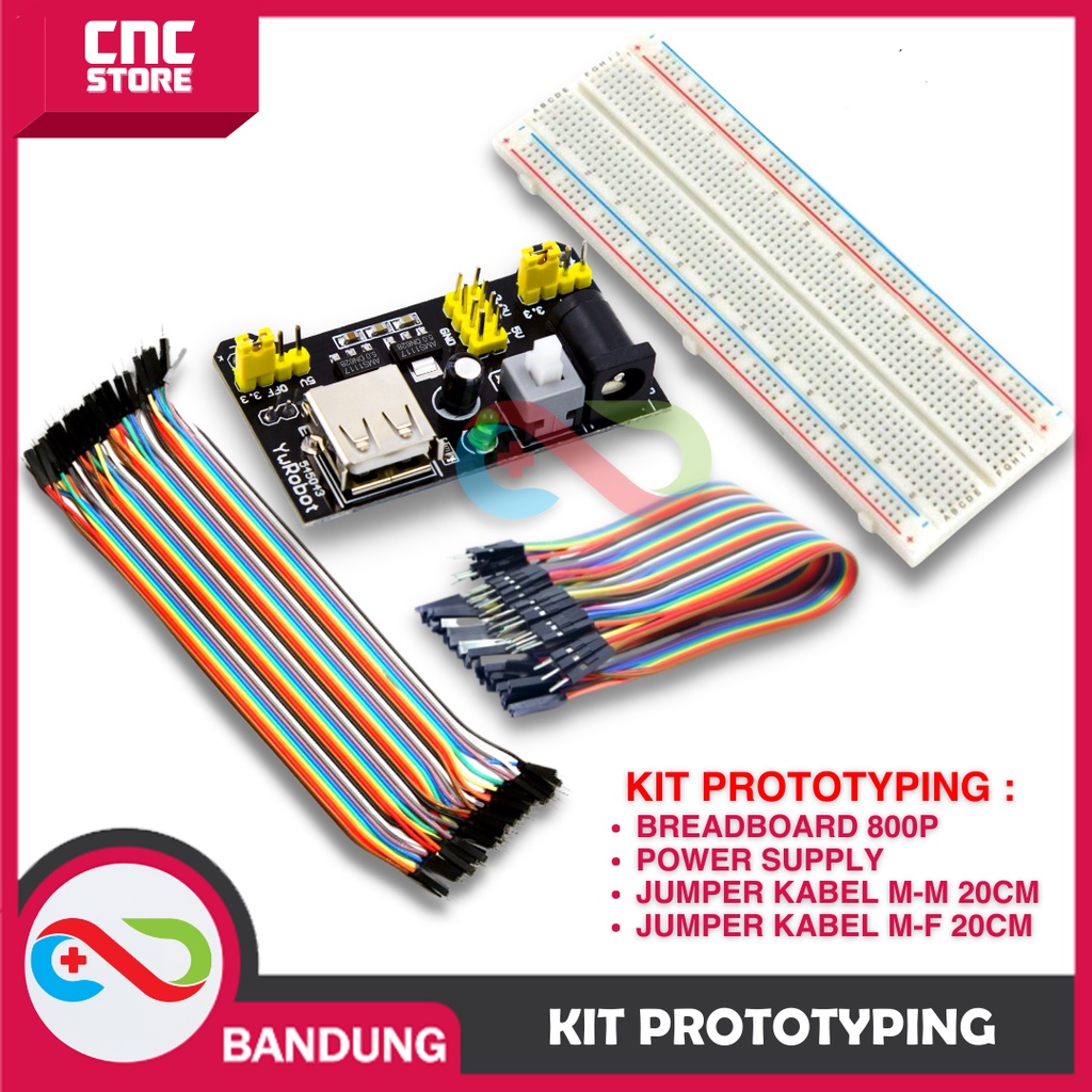 KIT PROTOTYPING MB-102 JUMPER KABEL BREADBOARD PAKET PAPAN PERCOBAAN