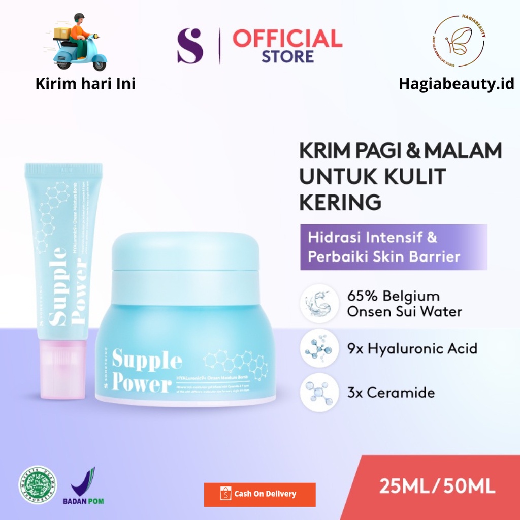 Bisa COD - SOMETHINC SUPPLE POWER HYALURONIC9 + ONSEN MOUSTURIZER BOMB Supple + 3 * CERAMIDE PELEMBAB UNTUK WAJAH SENSITIF