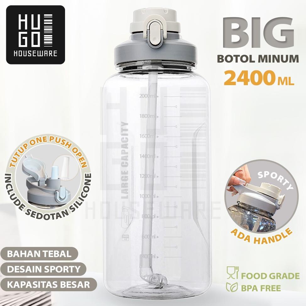 HUGO BOTOL MINUM 2,4 LITER JUMBO BESAR ANTI BOCOR FOOD GRADE TEMPAT AIR MINUM 2400 ML MURAHHHH...,,,