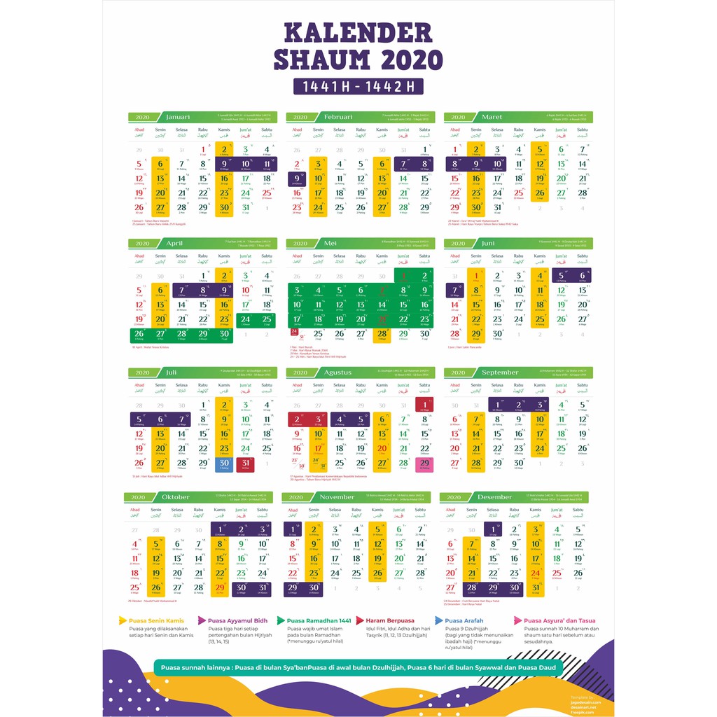 Kalender Puasa 2020 Kalender Dinding Custom Clc06 Shopee