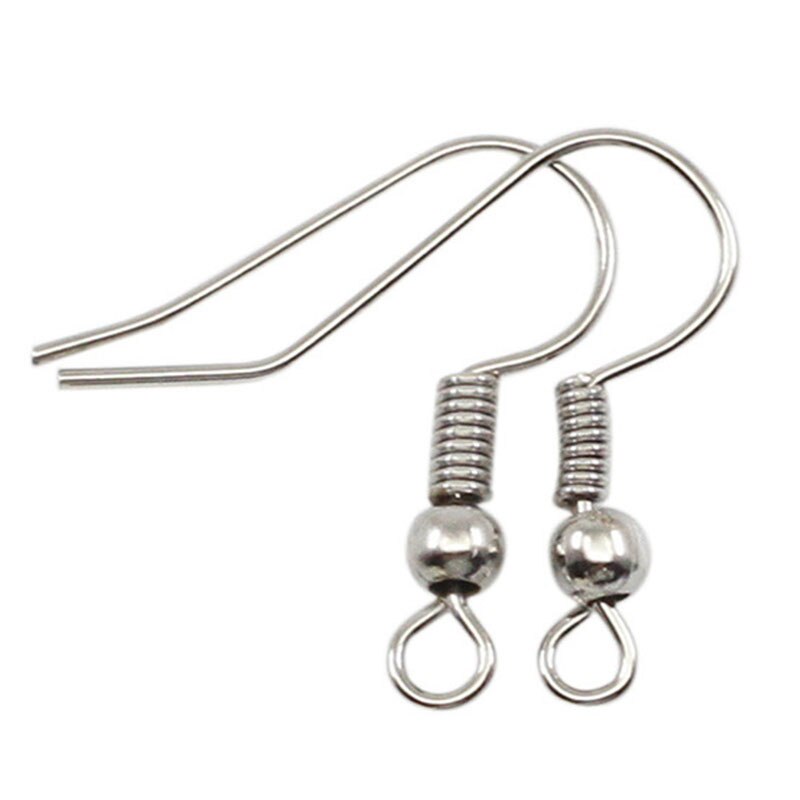 50pcs 20 * 17mm Anting Ear Hook Clasps Komponen Hooks Silver plated Bronze Earring Wires Untuk Membuat Perhiasan Anting DIY