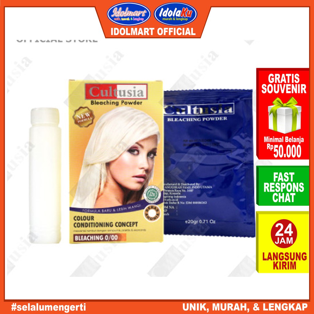 IDOLMART Pewarna rambut Cultusia Hair Color Bleacing 0/00 30 ML Surabaya