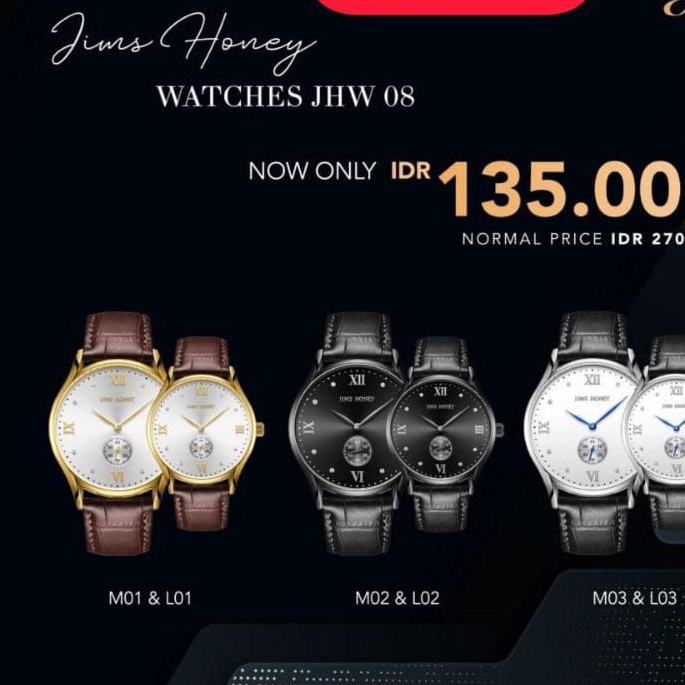 JHW 8 Jims Honey Jam Tangan Couple Jims Honey