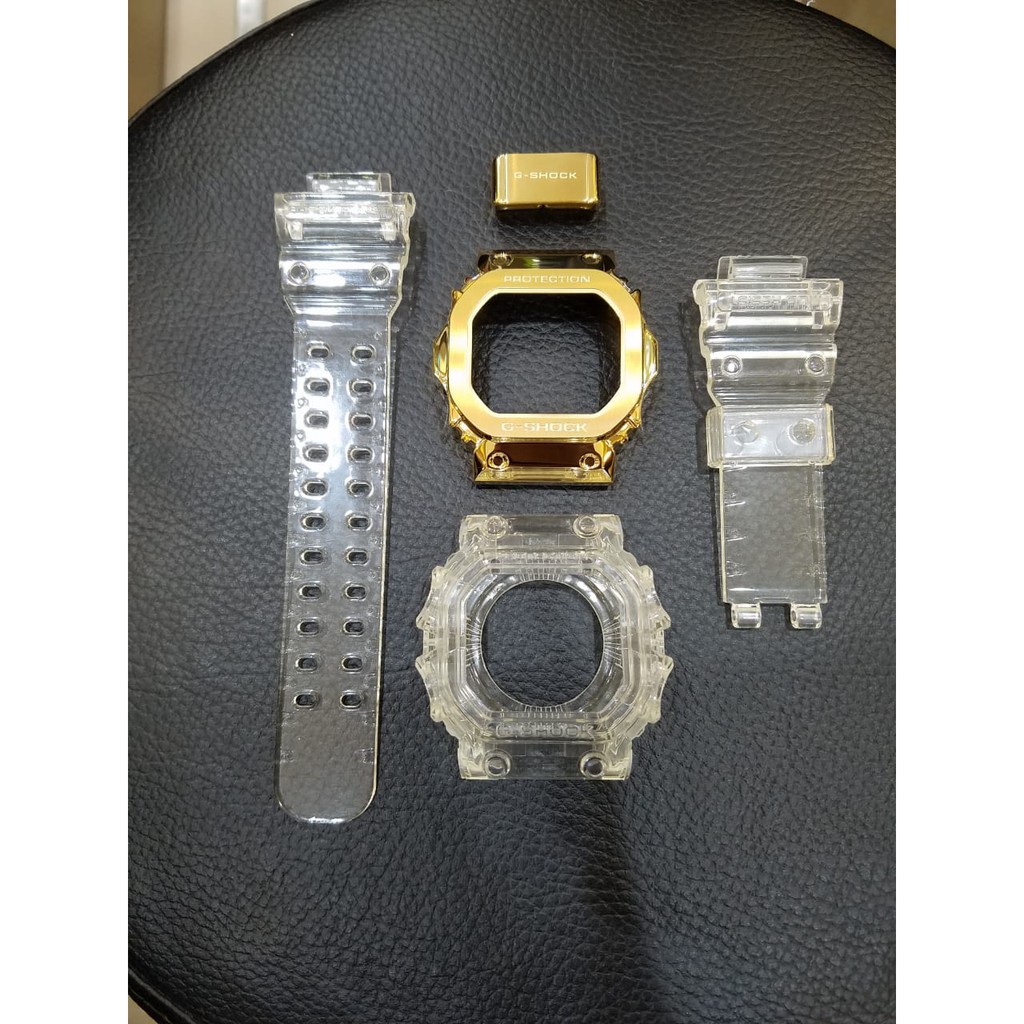 CUSTOM ONLY G SHOCK GX-56BB BNB JELLY CLEAR + BEZEL GOLD + BUCKLE GOLD