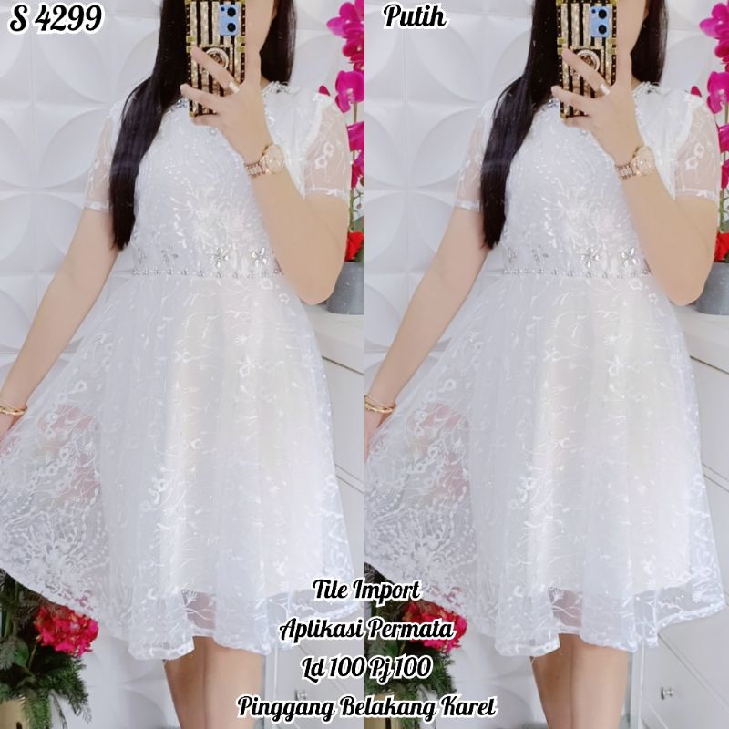 4299 #Dress Tile Putih Permata