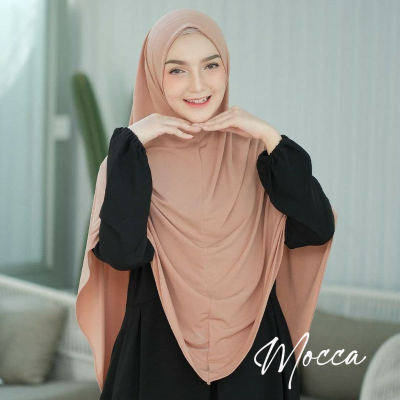 Jilbab Hijab Kerudung Khimar Bergo Malay Instan Nadine Jersey Daily Non Pet Polos Jumbo Syari Murah