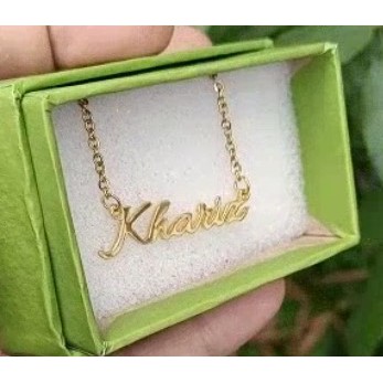 Liontin kalung nama custom lapis emas silver gold rosegold aksesoris fashion wanita korea arab