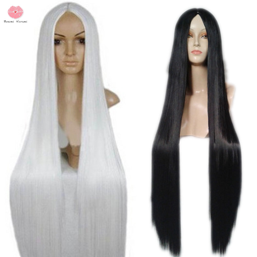 Wig Rambut Sintetis Model Lurus Panjang Ukuran 100cm Gaya ...