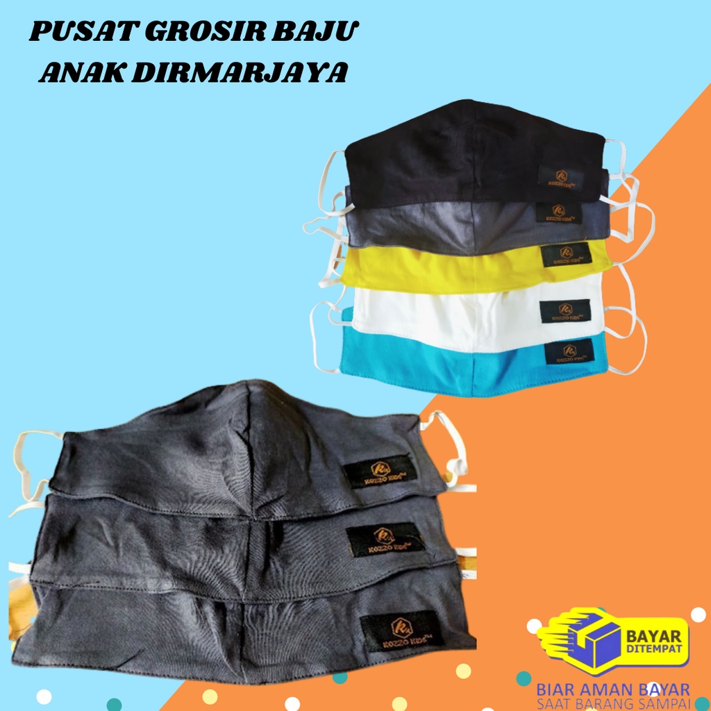 Masker Kain anak anak laki laki cowok masker kain anak perempuan cewek - dimarjaya - Bahan Katun 24s