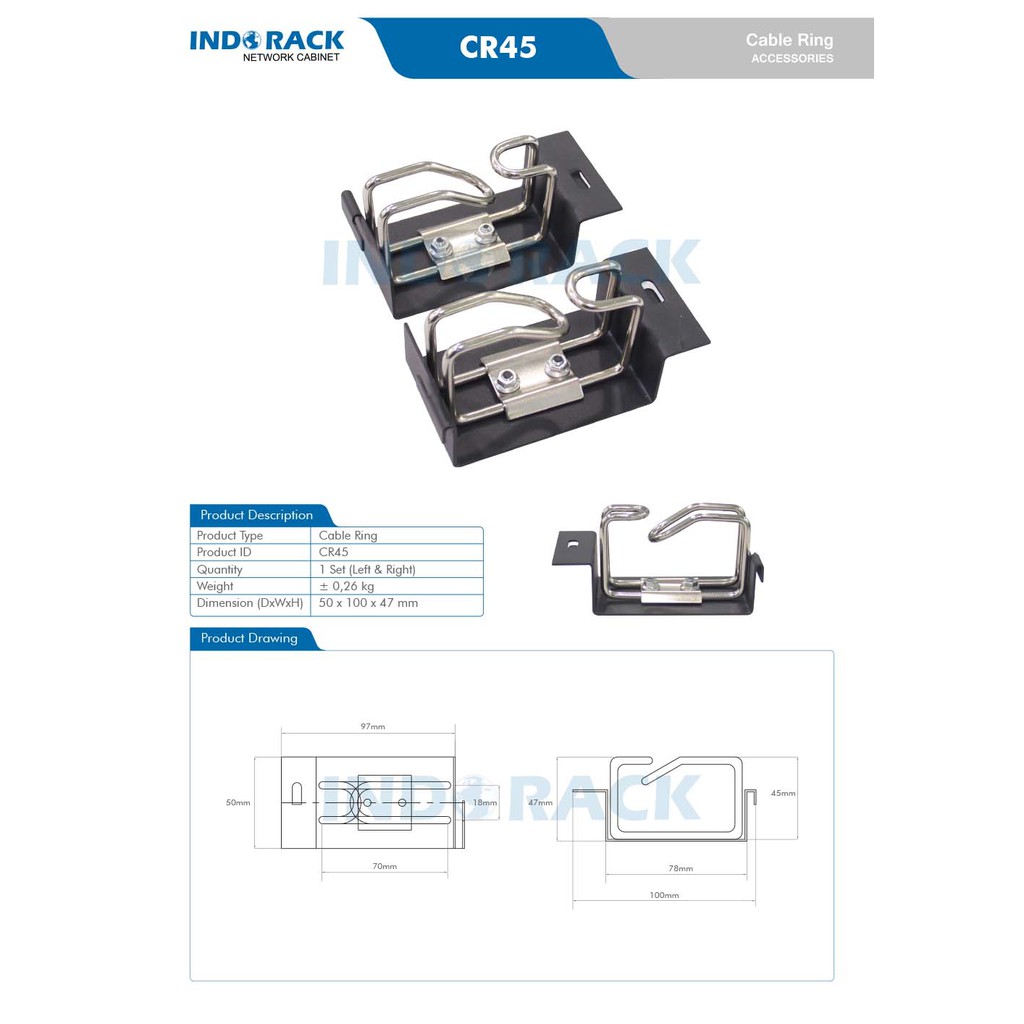 Indorack Accessories Cable Ring 45