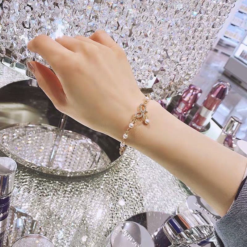 Gelang Bangle Hias Mutiara Kristal Gaya Korea Untuk Wanita-5